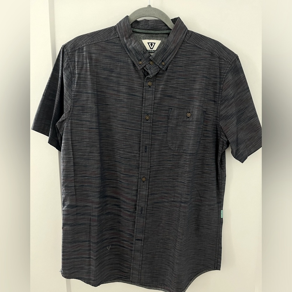 Vissla surf men’s button down size L blue purple pattern clean fresh 🤙🏼